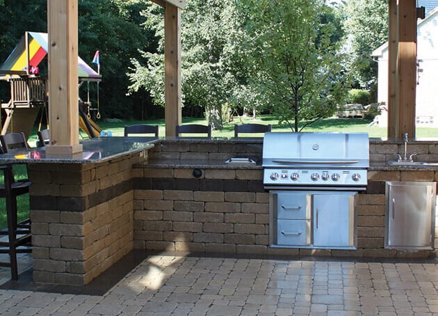 backyard grill and patio